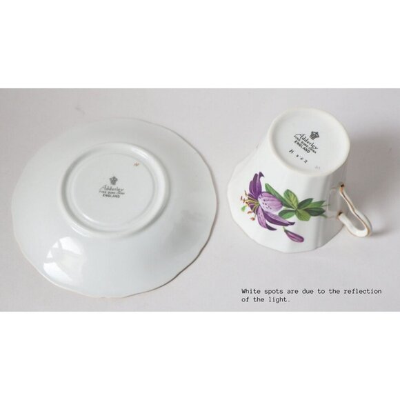 Tea Cup and Saucer Teacup Royal Adderley Bone China Teacup Set Floral - Picture 5 of 5